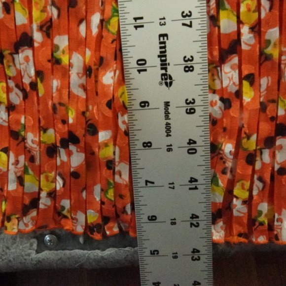 Anthropologie Foxiedox Floral Pleated Dress Womens Medium Orange NEW - Picture 9 of 10